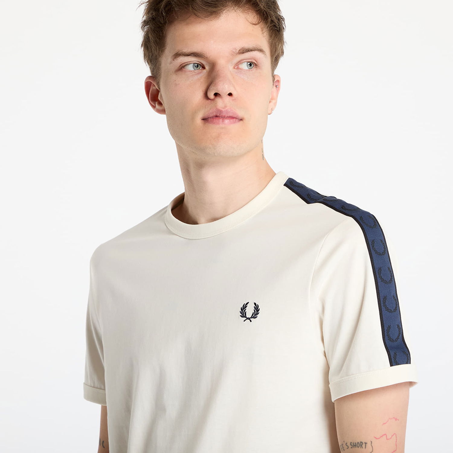 Tričko Fred Perry Fred Perry Contrast Tape Ringer T-Shirt Béžová | M4613 170, 1