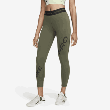 Legíny Nike Pro Mid-Rise 7/8 Graphic Leggings Zelené | FB5488-325, 0
