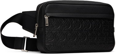 Ľadvinka FERRAGAMO Ferragamo Gancini Embossed Leather Belt Bag Čierna | 769479, 1