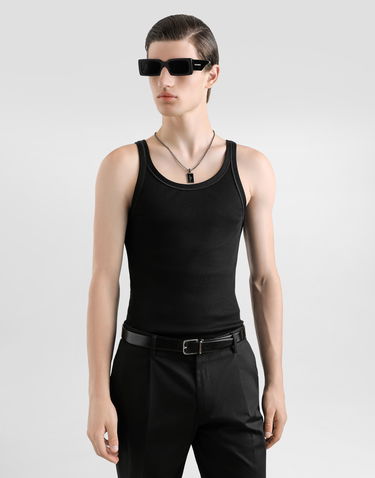 Tielko Dolce & Gabbana Dolce & Gabbana Fine-Rib Slim-Fit Tank Top Čierna | G8PA8TG7O6RN0000, 3