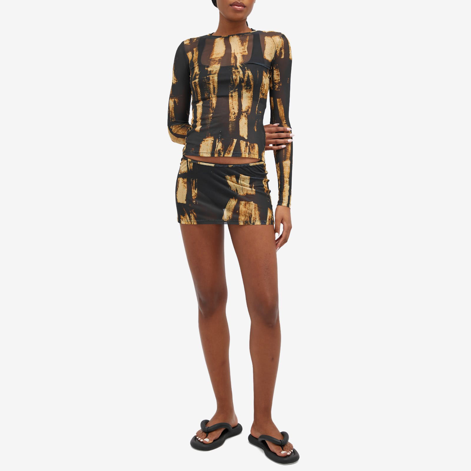 Miaou Semi-Sheer Long Sleeve Top