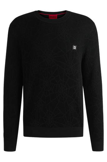 Sveter BOSS Regular-Fit Spiderweb Sweater Čierna | 50532075, 0