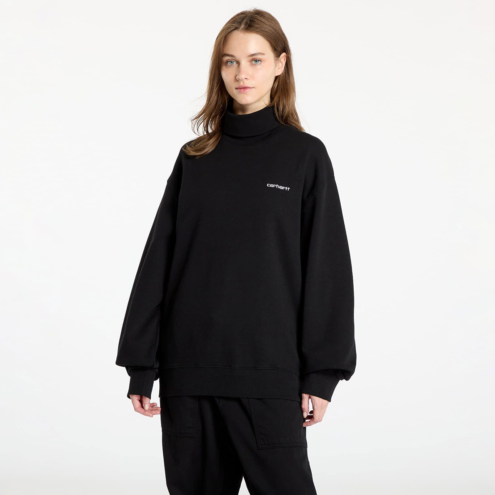 Script Mockneck Sweat UNISEX Black