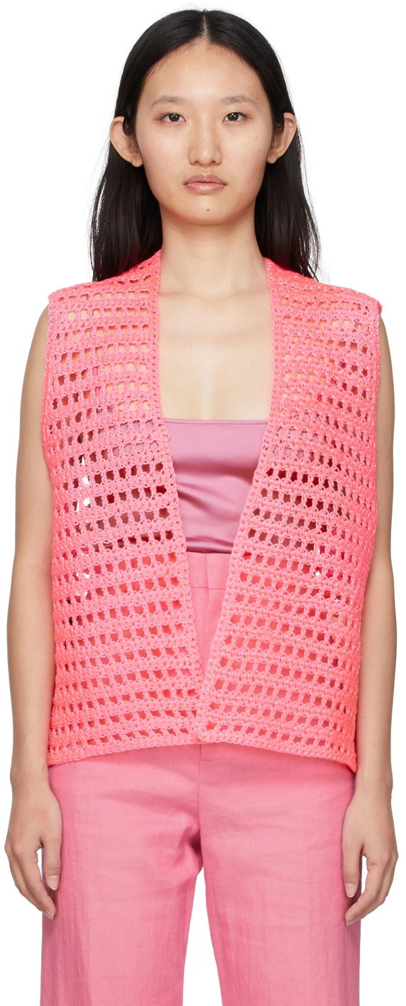 Vesta Jacquemus Crochet Open Front Vest Ružová | 22E225JA009-1048, 0
