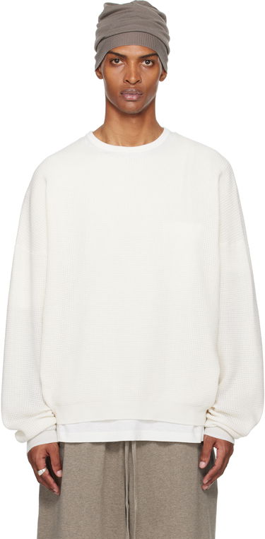 Mikina Fear of God Fear of God ESSENTIALS Waffle Long Sleeve Crewneck Sweatshirt Biela | 192SP256164F, 0