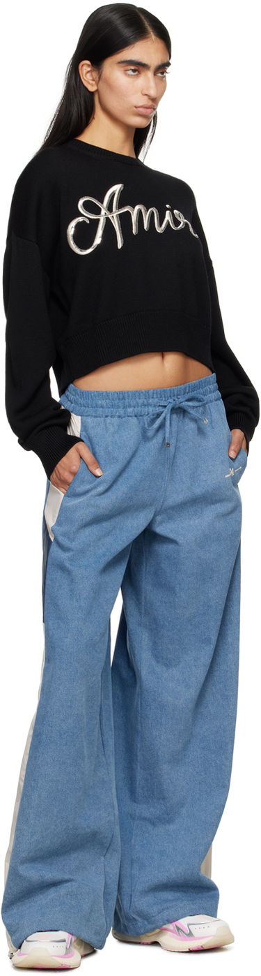 Sveter AMIRI Amiri Swirl Cropped Sweater Čierna | AWKNCW1011, 3