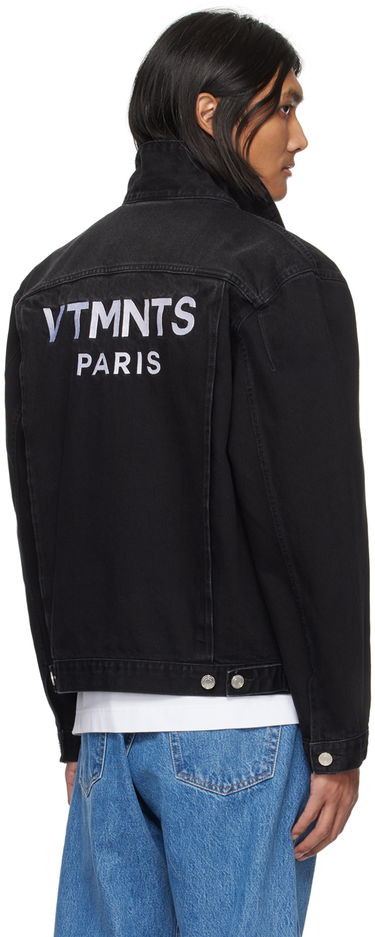 Bunda VETEMENTS VTMNTS Embroidered Denim Jacket Čierna | VL20JA560BW, 2