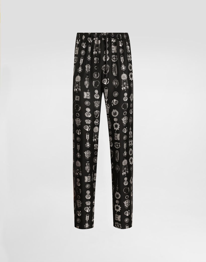Nohavice Dolce & Gabbana Jewel-print Twill Trousers Čierna | GVCRATIS1ZVHH5QP