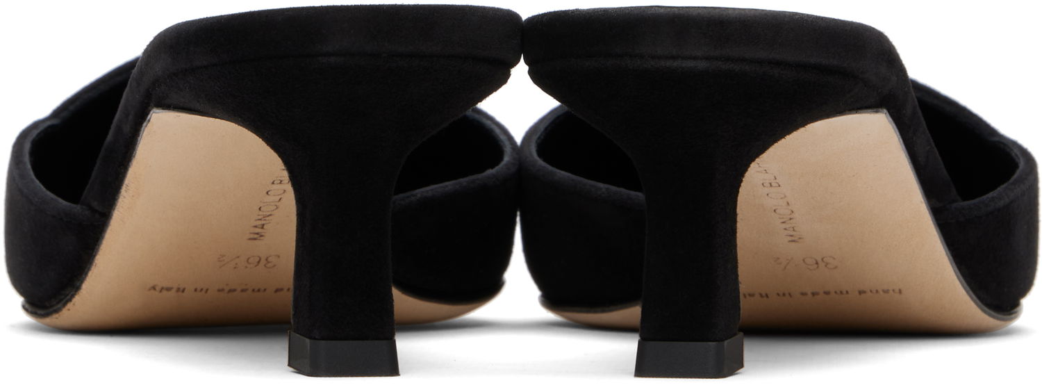 Šperky Manolo Blahnik Manolo Blahnik Moiramu Suede Heeled Mules Čierna | 225-1957, 1
