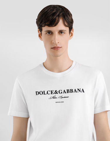 Tričko Dolce & Gabbana Dolce & Gabbana Cotton T-Shirt with Italian Sportswear Print Biela | G8RN8TG7O9YW0800, 3