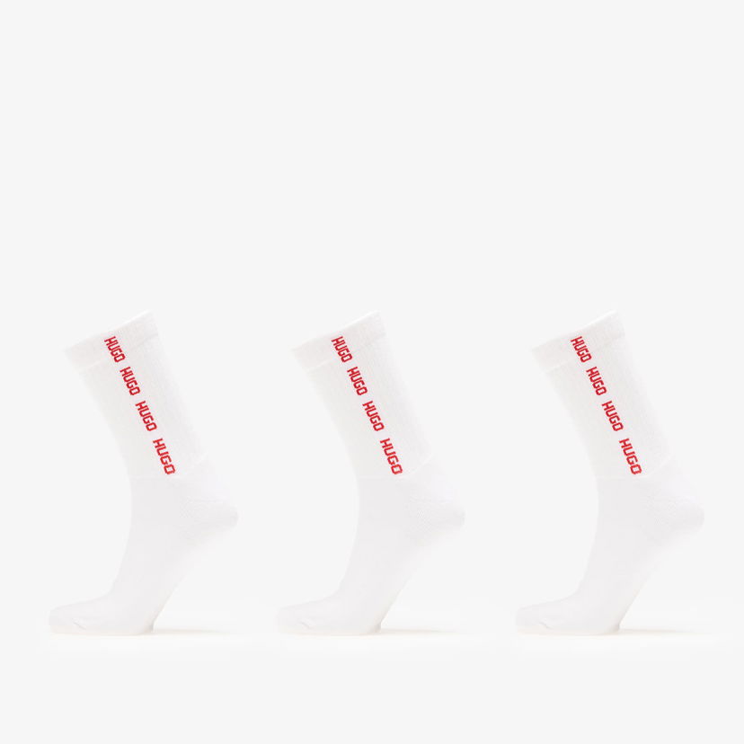 Ponožky BOSS Hugo Boss 3-Pack Rib Tape Socks Biela | 50543076-101