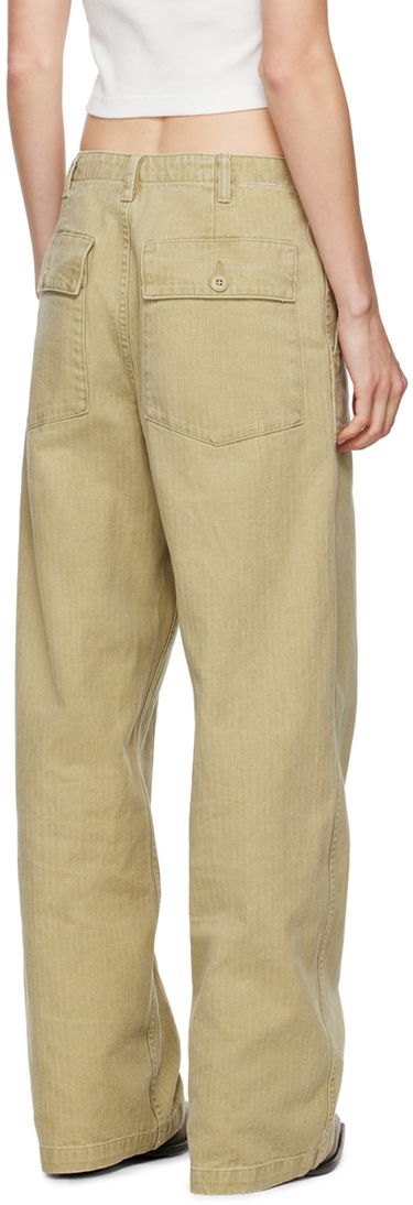 Nohavice R13 R13 Wide Leg Trousers Béžová | R13WR077-R381B, 2