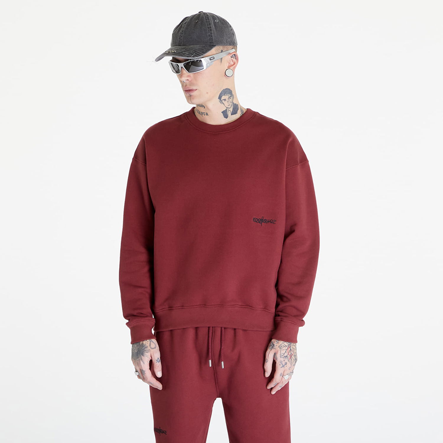 Mikina Footshop Everyday Crewneck Vínová | FTSHP_275, 0
