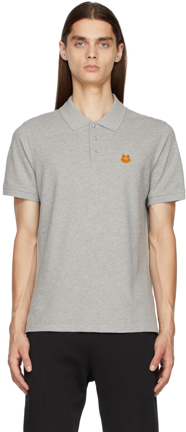 Polo tričko Kenzo Kenzo Tiger Crest Polo Šedá | FA65PO0014PU