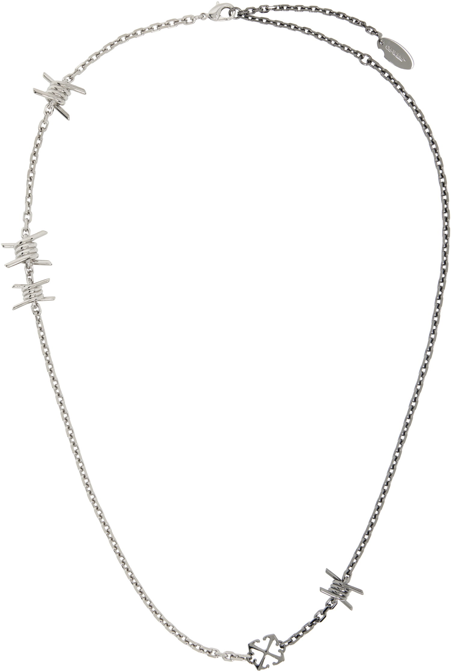 Náhrdelník Off-White Off-White Two-Tone Barbed Wire Necklace Metalická | OMOB15OS25MET0017210, 0