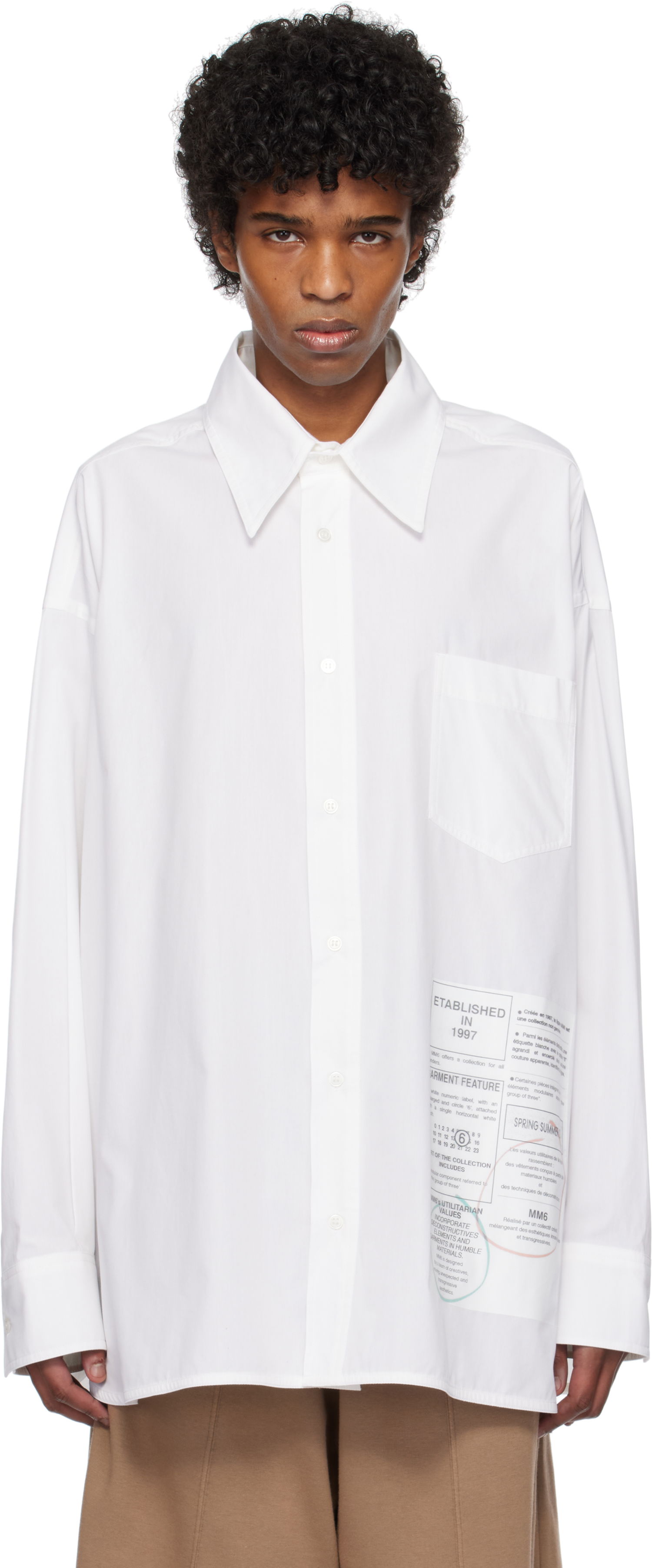 Košeľa Maison Margiela MM6 Maison Margiela Newspaper Print Shirt Biela | SH0DT0027 M35152, 0