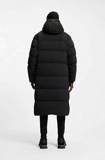 Prešívaná bunda BOSS Long-length Down Water-Repellent Stretch Fabric Jacket Čierna | 50543972, 1