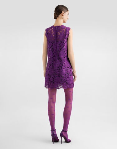 Šaty Dolce & Gabbana Dolce & Gabbana Sleeveless Lace Mini Dress Fialová | F6ATYTHLM7LF0571, 2