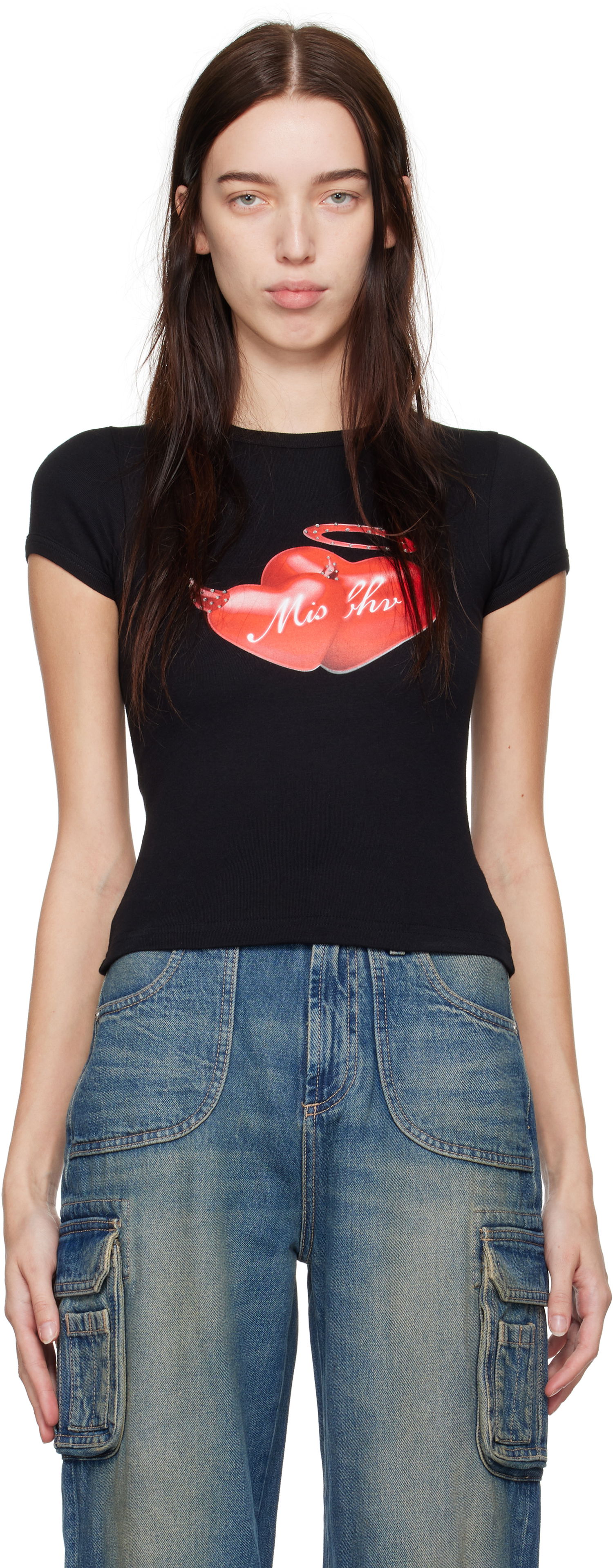 Tričko MISBHV Hearts Baby T-Shirt Čierna | 241W118, 0
