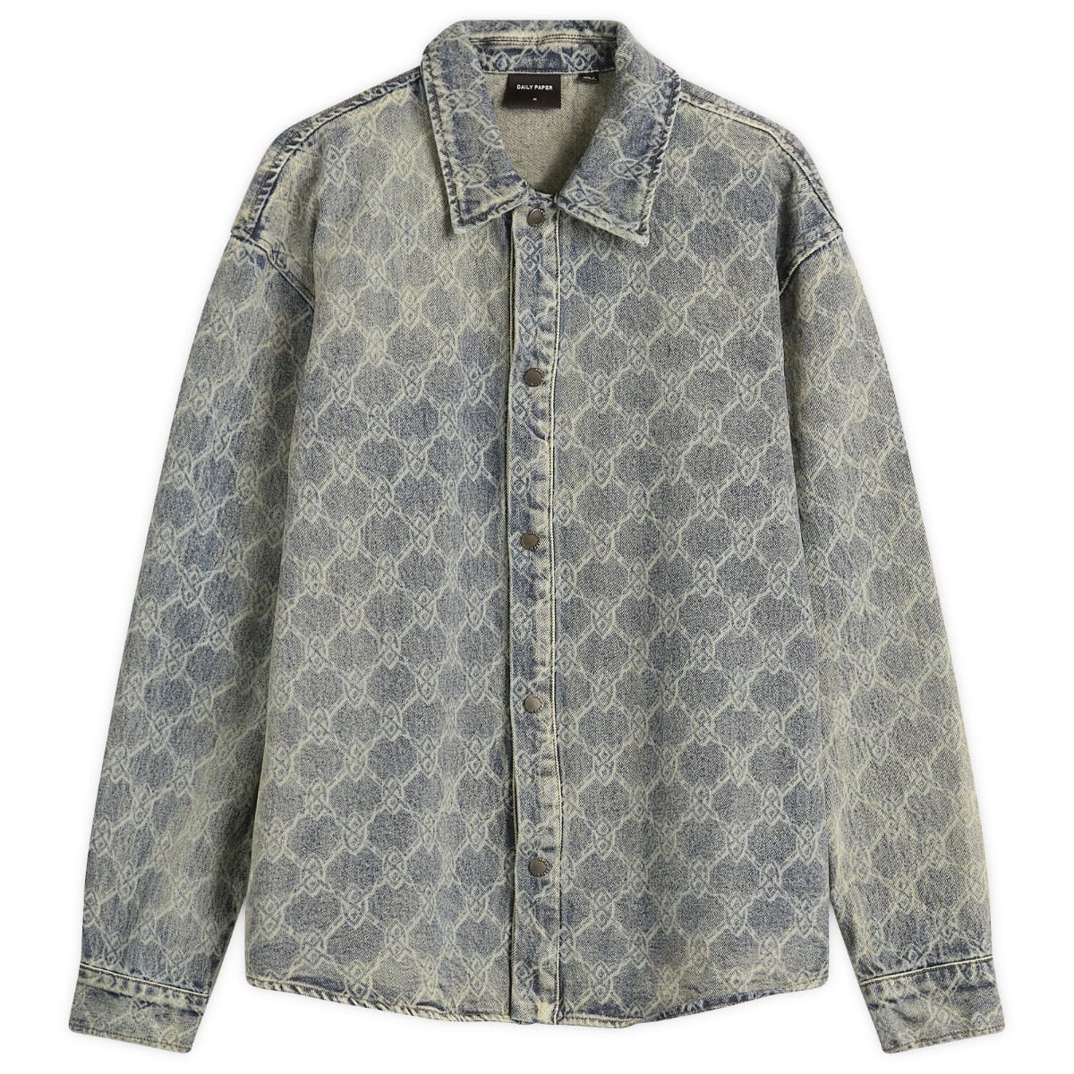 Košeľa DAILY PAPER Daily Paper Shield Laser Denim Shirt, Size Large Modrá | 2511154, 1