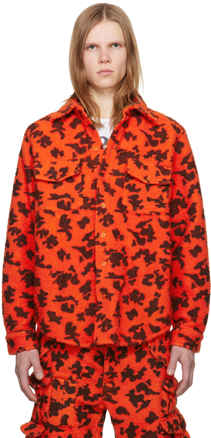 Košeľa ERL ERL Printed Fleece Shirt Oranžová | ERL07B023, 0