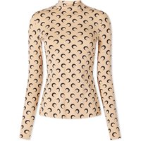 Tričko Marine Serre Regenerated All Over Moon Jersey Second Skin Top Béžová | WTO072-TA10, 1
