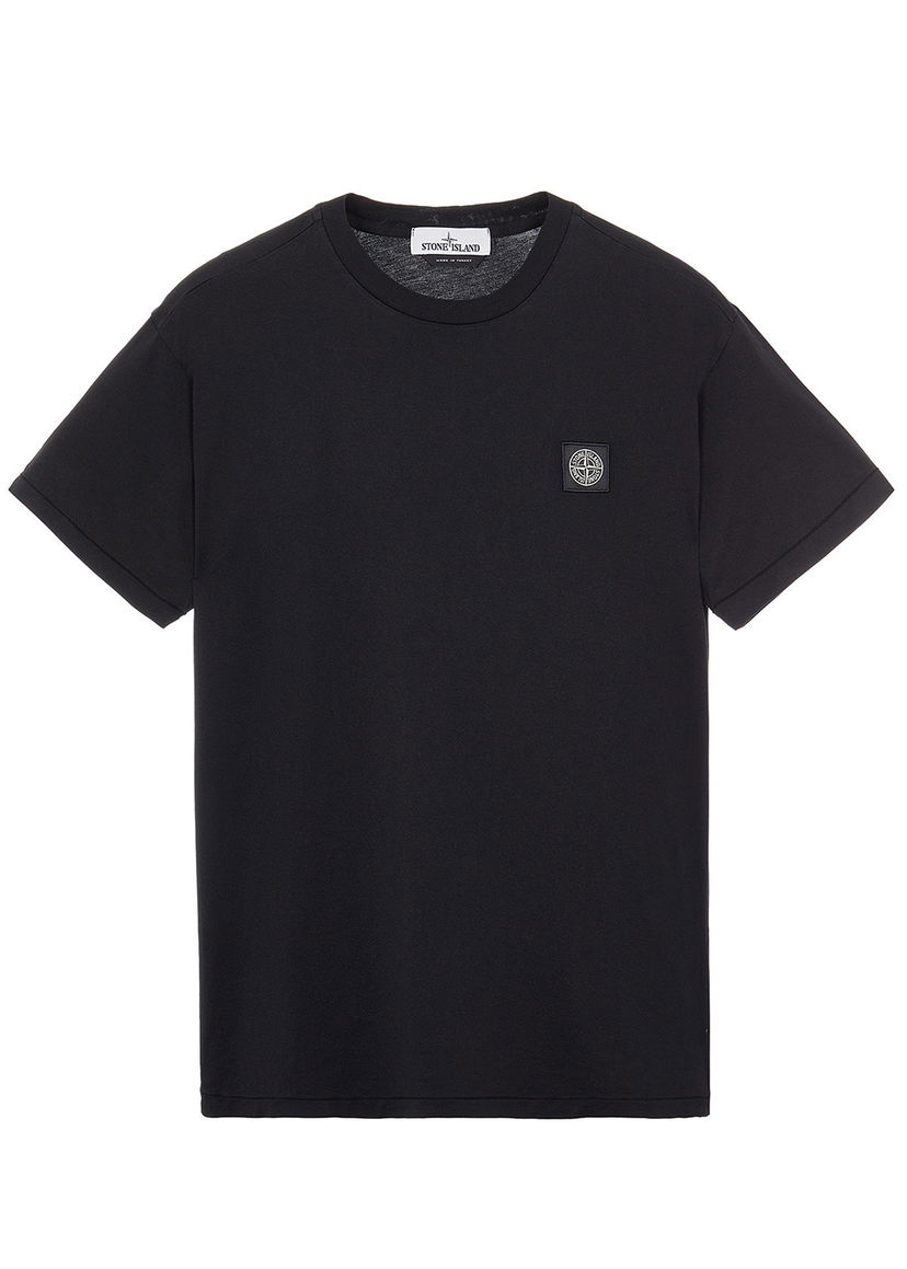 Tričko Stone Island 60/2 Cotton Slim Fit Logo Applique T-Shirt Čierna | 751524113v0029-9088 / 771524113V0029-9088
