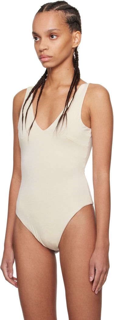 Tielko Entire Studios Off-White V-Neck Bodysuit Béžová | ES2603CR, 3