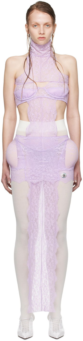 Šaty Jean Paul Gaultier Jean Paul Gaultier Shayne Oliver Edition Lace Minidress Fialová | 24/27-F-RO167P-C047-29, 0