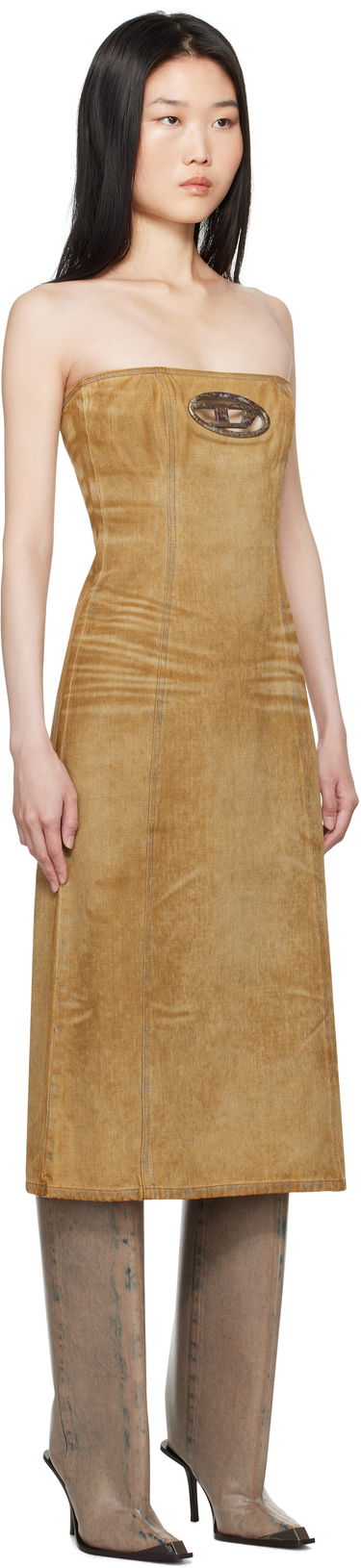 Šaty Diesel Denim Midi Tube Dress Hnedá | A15899 0AJET, 1