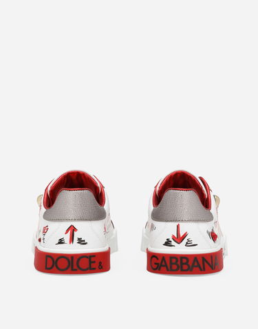 Tenisky a topánky Dolce & Gabbana Portofino Light Low-Top with Tulip Print Biela | D11278AB315HWF57, 2