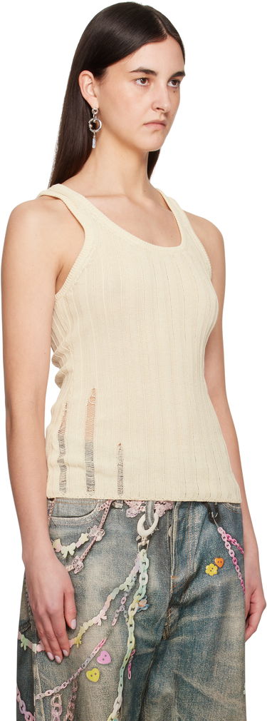 Tielko Acne Studios Acne Studios Open Cotton Tank Top Béžová | A60565-, 1