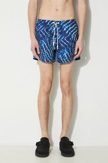 Plavky Marcelo Burlon Aop Sound Waves Swim Shorts Modrá | CMFA003S24FAB0024501, 0