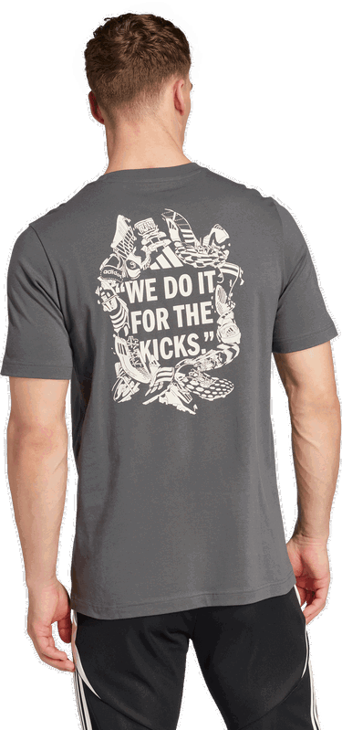 Tričko adidas Performance Football Kicks Graphic Tee Šedá | JD8211, 2