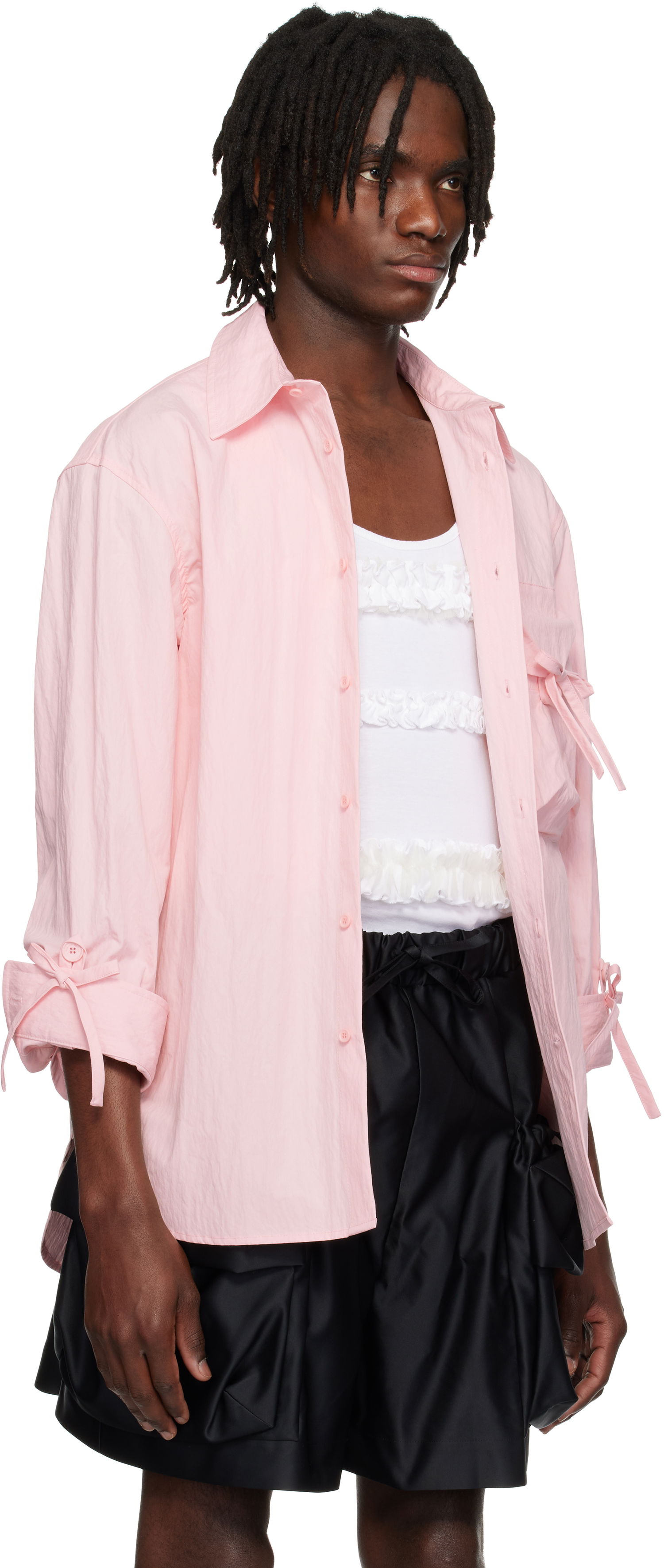 Košeľa Simone Rocha Simone Rocha Bow Detail Workwear Shirt Ružová | 5319 1219, 1