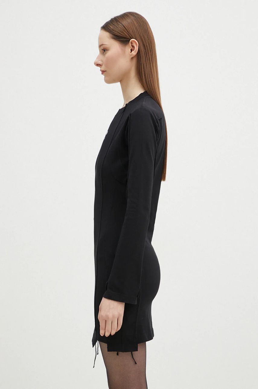 Šaty VETEMENTS VETEMENTS Oval Logo Cut-Up Mini Dress Čierna | WA66DR610BW, 1