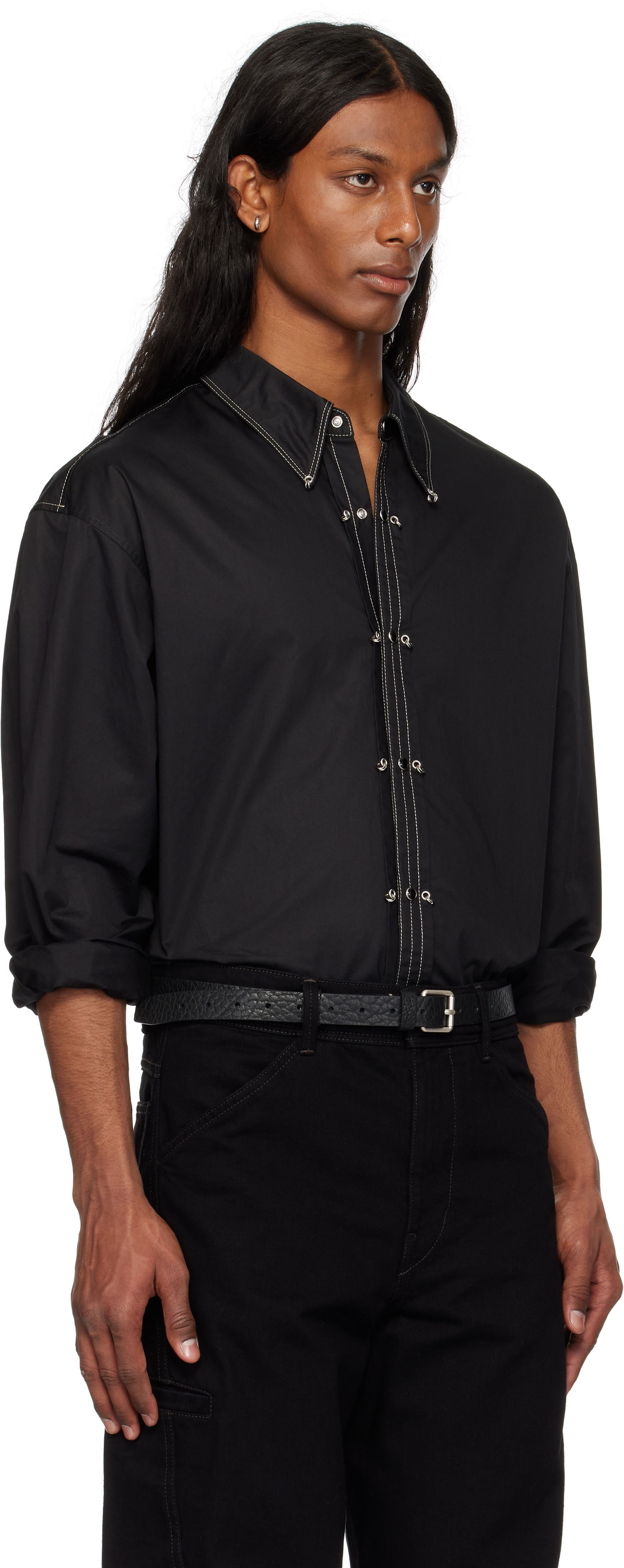 Košeľa LEMAIRE Lemaire Embellished Metal Shirt Čierna | SH1147 LF1207, 1