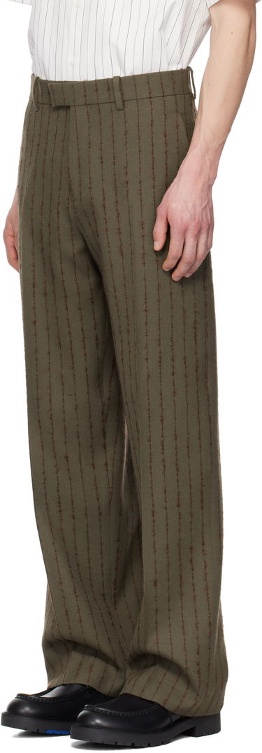 Nohavice Burberry Burberry Pinstripe Tailored Trousers Zelené | 8103516, 3