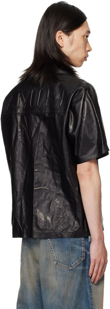 Košeľa AMIRI AMIRI Lightweight Camp Leather Shirt Čierna | AMLTIR1017, 2