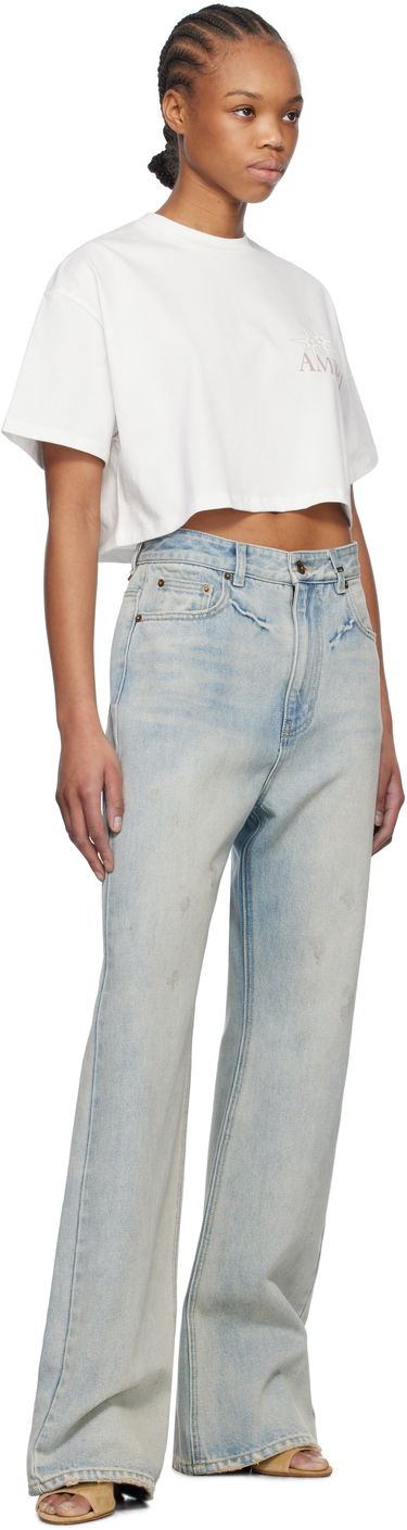 Crop Top AMIRI AMIRI Starburst Cropped T-Shirt Biela | AWJYTE1047, 3