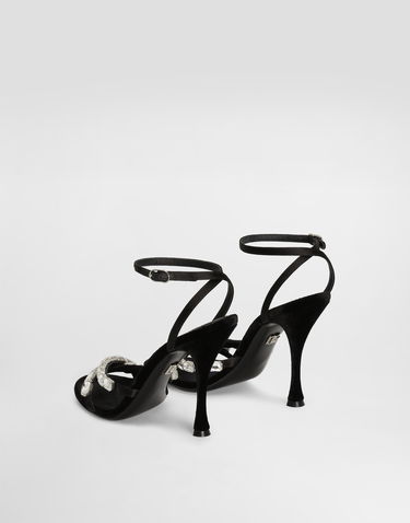Tenisky a topánky Dolce & Gabbana Satin Sandals With Gemstone Embellishment Čierna | CR1821A6I688S488, 2