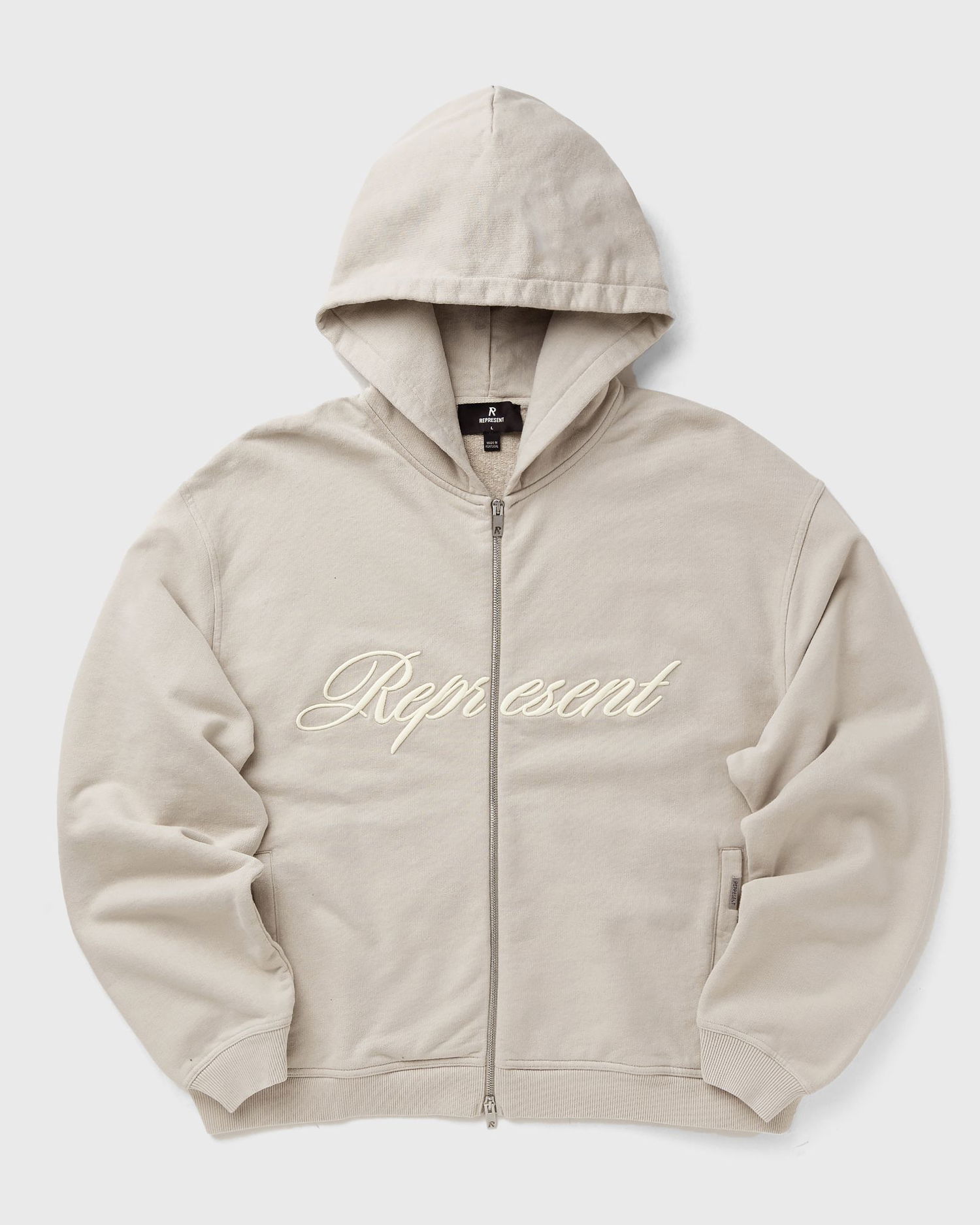 Mikina Represent Clo Represent Script Logo Zip Hoodie Béžová | MLM100025-25, 0