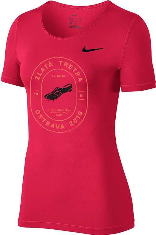 Tričko Nike Pro Top SS All Over Mesh T-Shirt Červená | 889540-617-zt