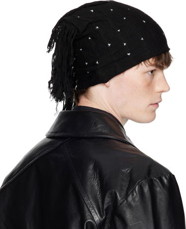 Kulicha KIKO KOSTADINOV Kiko Kostadinov Tarr Knit Beanie with Fringe Čierna | KKAW25KN11-116, 2