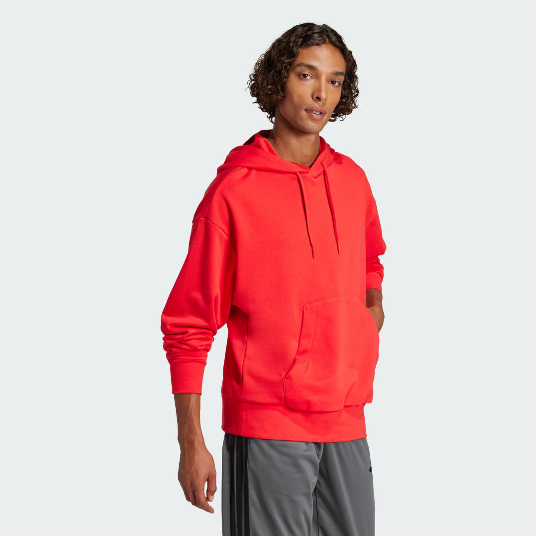 Mikina adidas Performance Loose-Fit French Terry Hoodie with Logo Červená | JF3588, 1