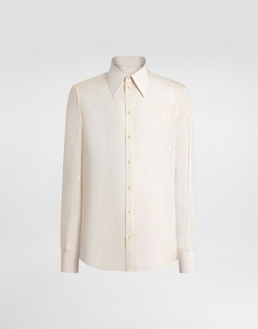 Košeľa Dolce & Gabbana Gold Silk Jacquard Shirt Collection Béžová | G5NP9TFJ1J4W0001