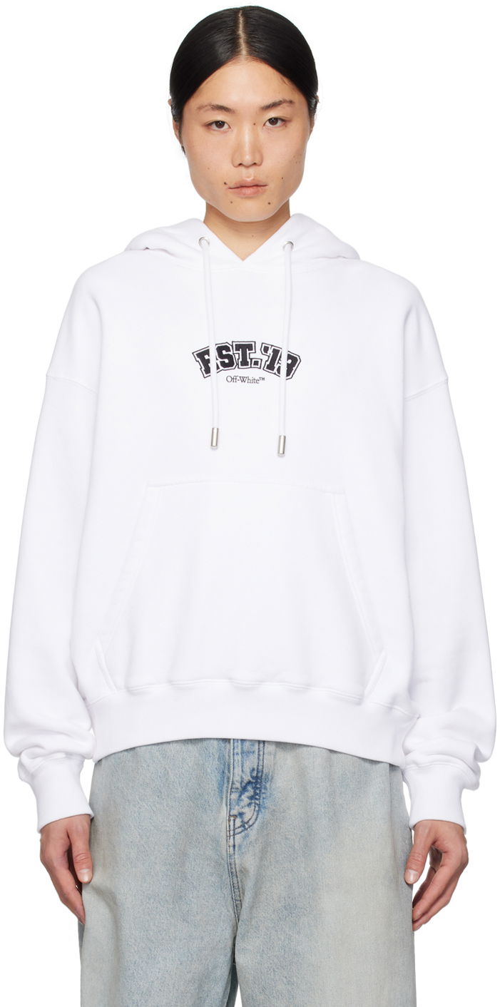 Mikina Off-White White Skate Hoodie Biela | OMBB085G23FLE0150110, 0