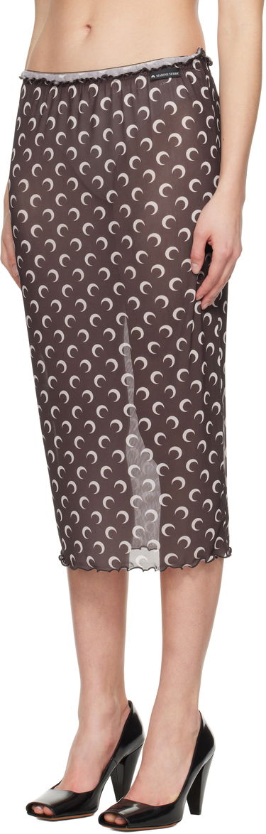 Sukňa Marine Serre Marine Serre Moon Printed Mesh Midi Skirt Hnedá | WSK084A CJER0054, 3