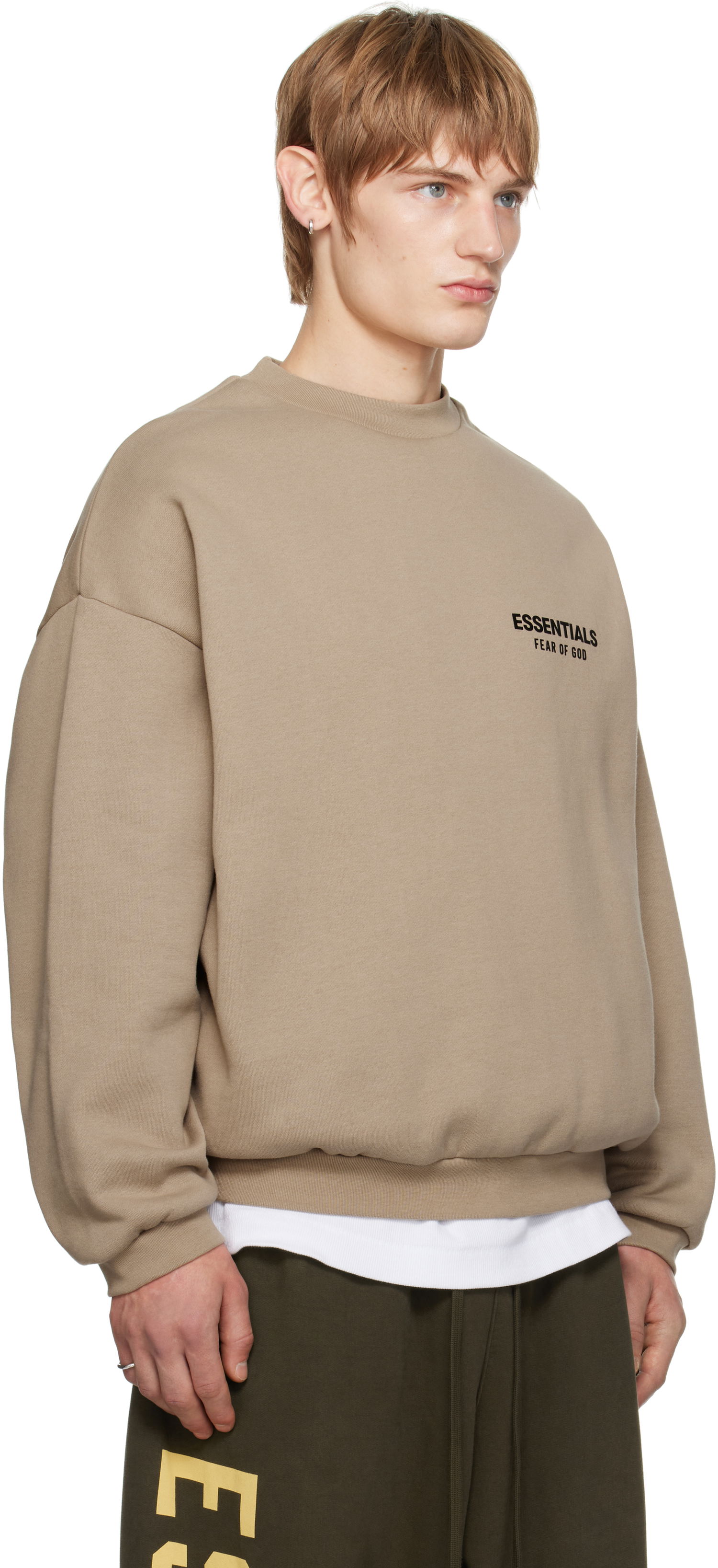 Sveter Fear of God Fear of God ESSENTIALS Fleece Crewneck Sweatshirt Béžová | 192HO246267F, 1