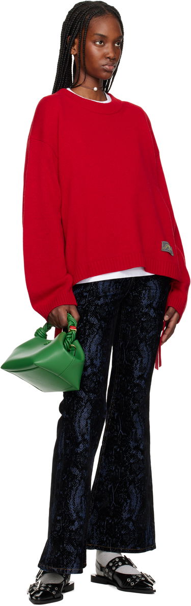 Sveter GANNI GANNI Future Wool Mix Oversized Sweater Červená | K2477, 3